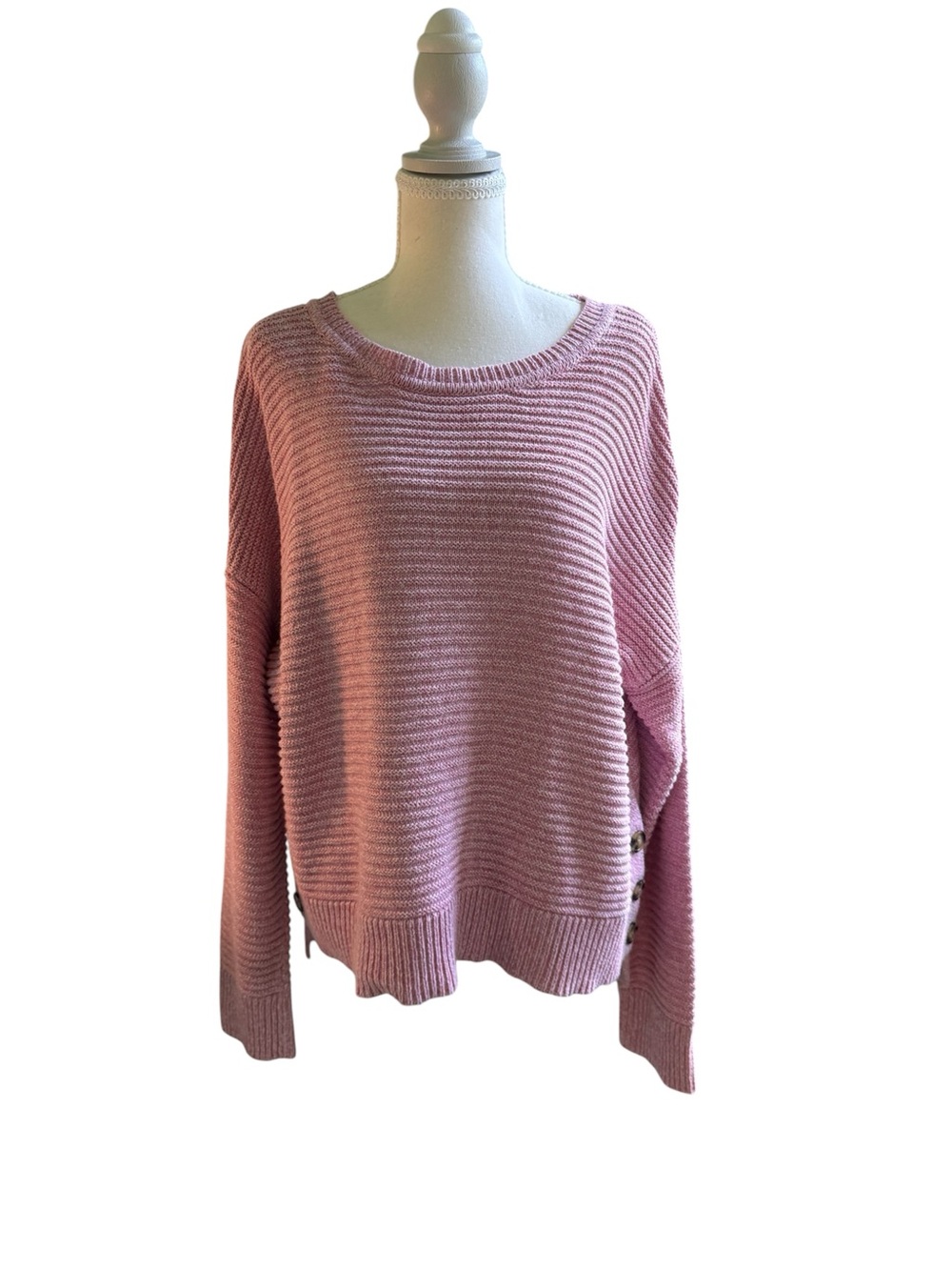 SALE! Pink Women's XL Long Sleeve Sweater